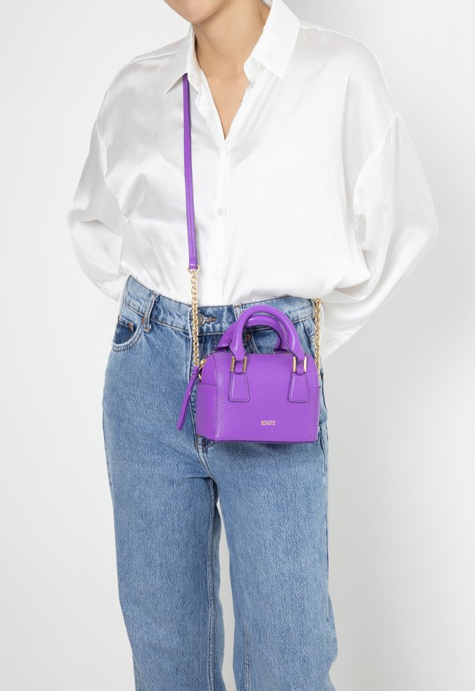 Bolsa Bowling Tiny Couro Roxo