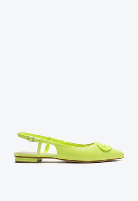 Sapatilha Slingback Patricia Balet Couro Verde Limão
