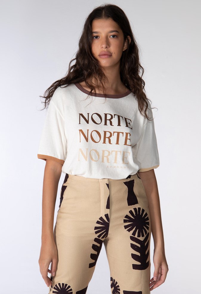 Camiseta Raquel Malha Com Branco