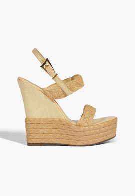 Sandália Anabela Wedge Bege