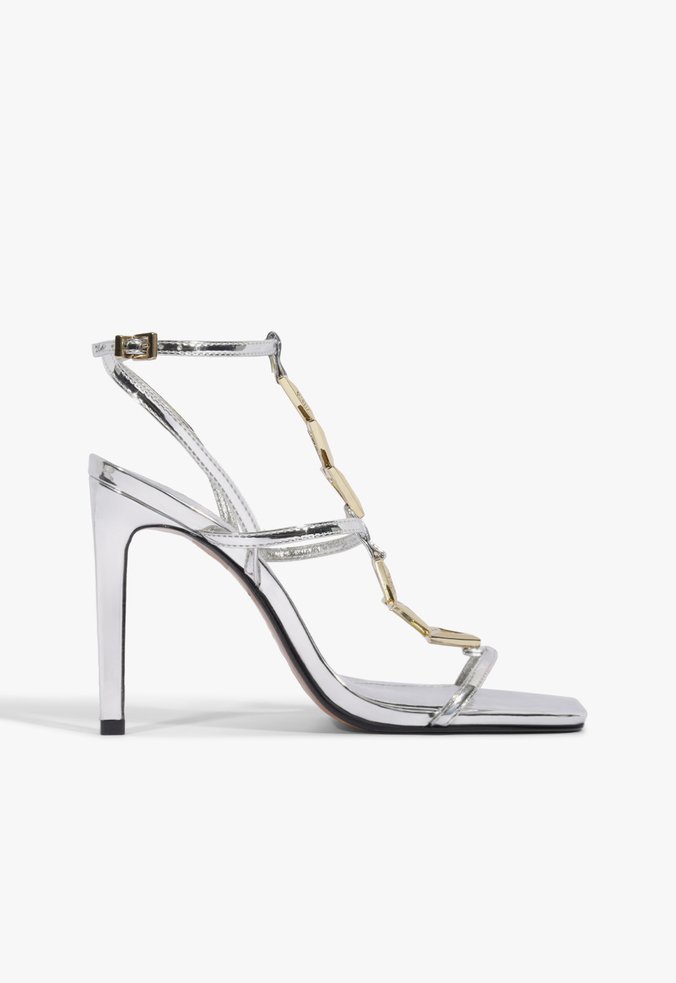 Sandália Elektra Couro Prata