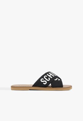 Sandália Rasteira X Schutz Logo Preto e Branco