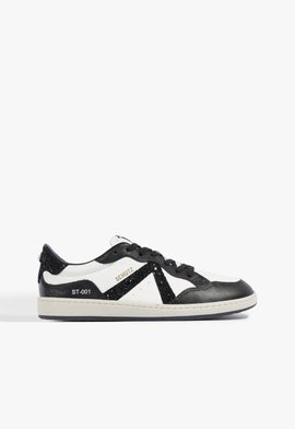Tênis ST 001 Couro Branco e Preto