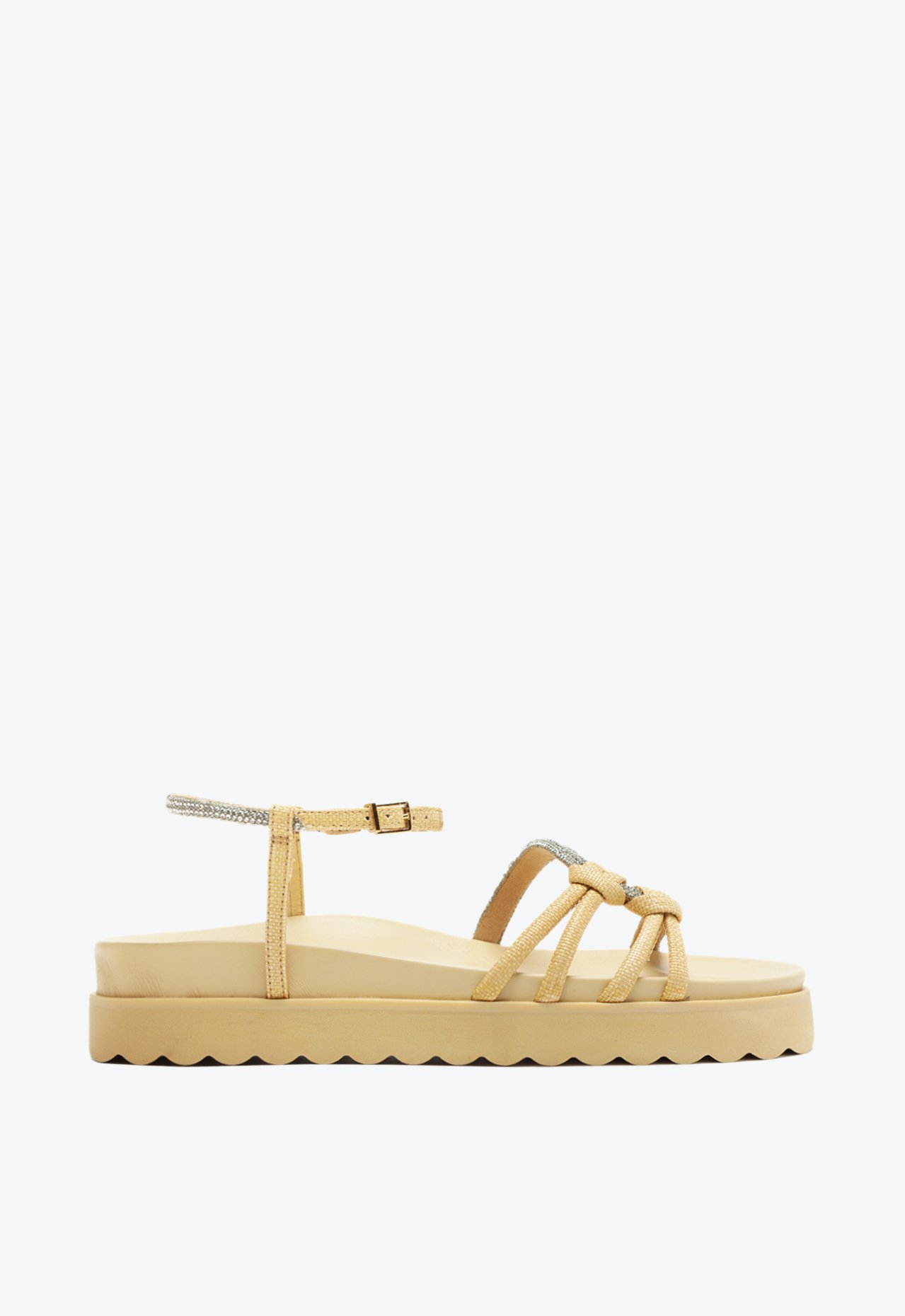 Vista 2 Sandália Papete Aylin Sporty Brilho Schutz Bege Schutz Bege