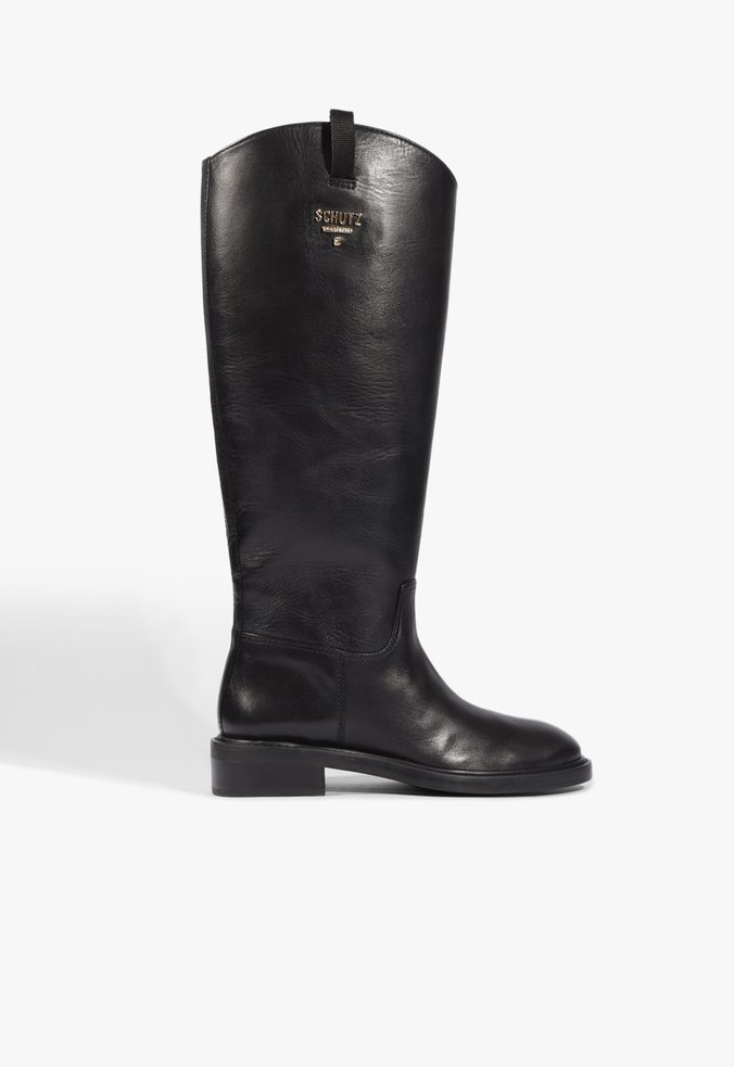 Bota Lisa Cano Longo Preta