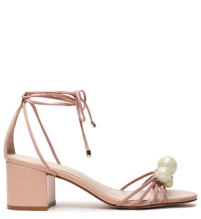 Sandália Block Heel Pearls Rose