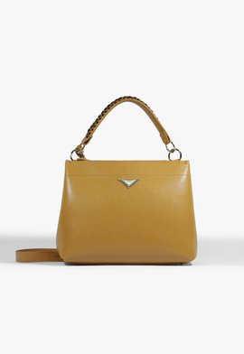 Bolsa Tote Tiracolo London Couro Amarela
