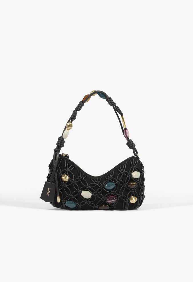 Bolsa Tiracolo Shoulder Dee Braided Pequena Preta