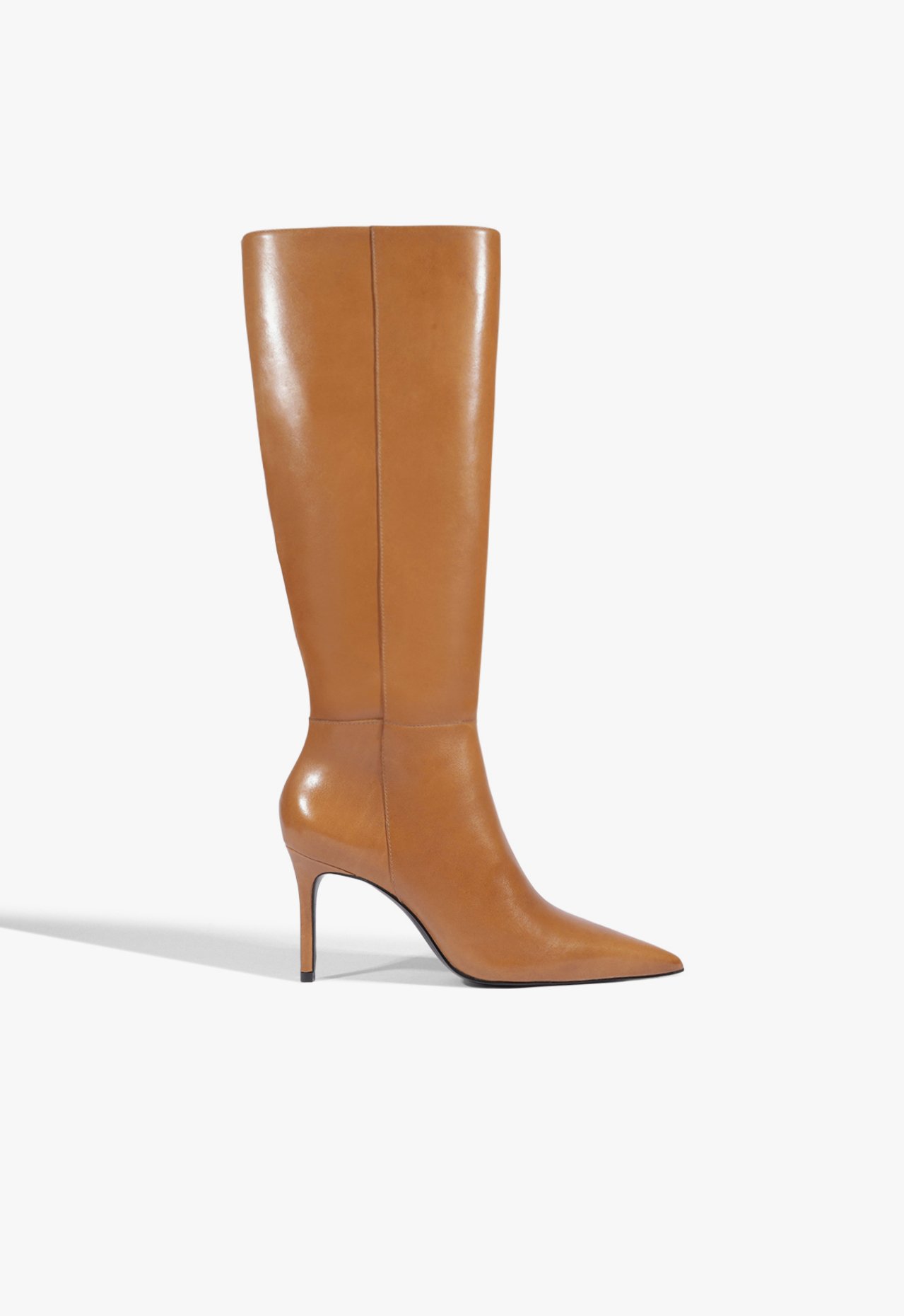 Vista 2 Bota Mikki Up Salto Alto Couro Claro Schutz Marrom Schutz Marrom