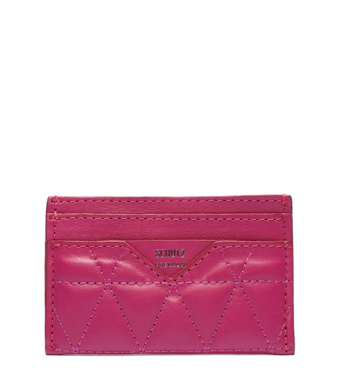 Porta Cartão 944 Couro Matelassê Pink