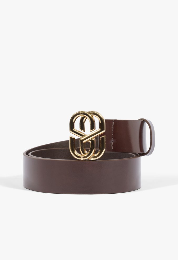 Cinto Emblem Couro Marrom