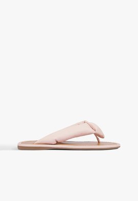 Rasteira Aurea Casual Couro Rosa
