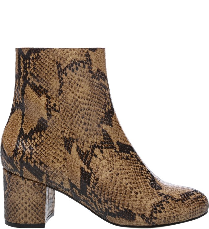 Bota Block Heel Neutral Snake Bota Block Heel Neutral Snake
