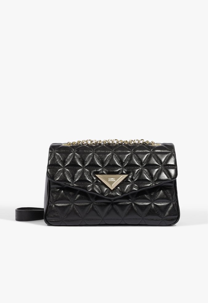 Bolsa Grande Tiracolo 944 Couro Preta