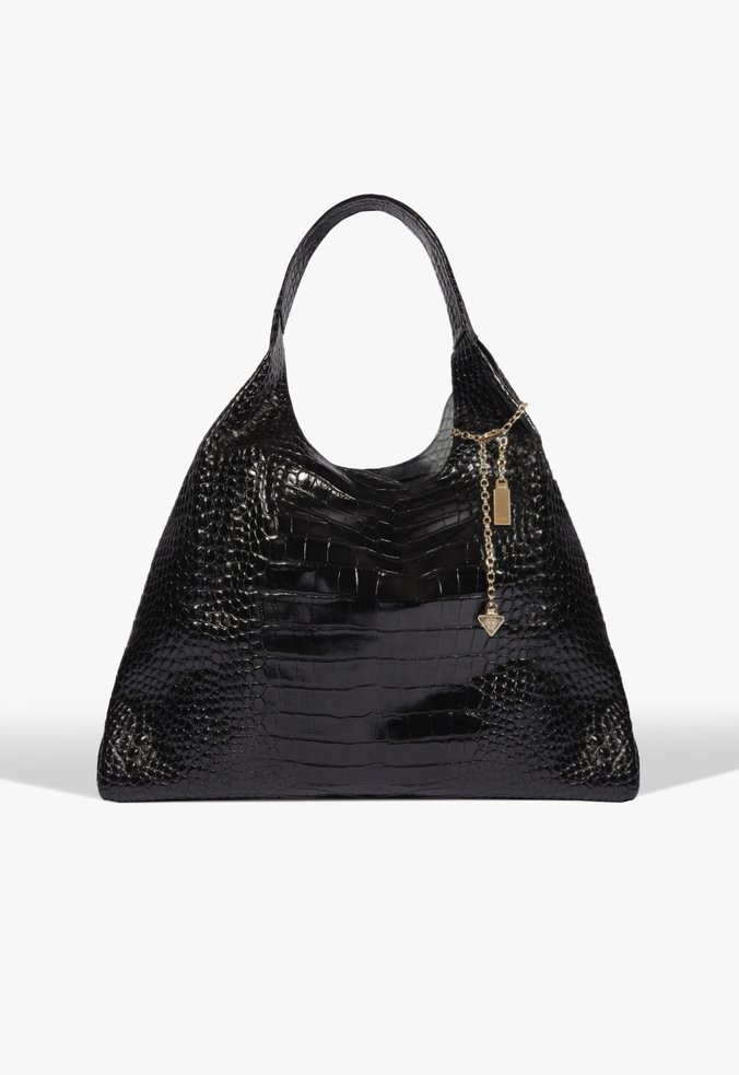 Bolsa Hobo Agnes Grande Couro Preta