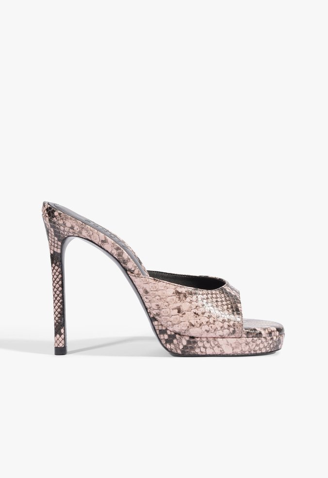 Tamanco Sally Plataforma Couro Rosa