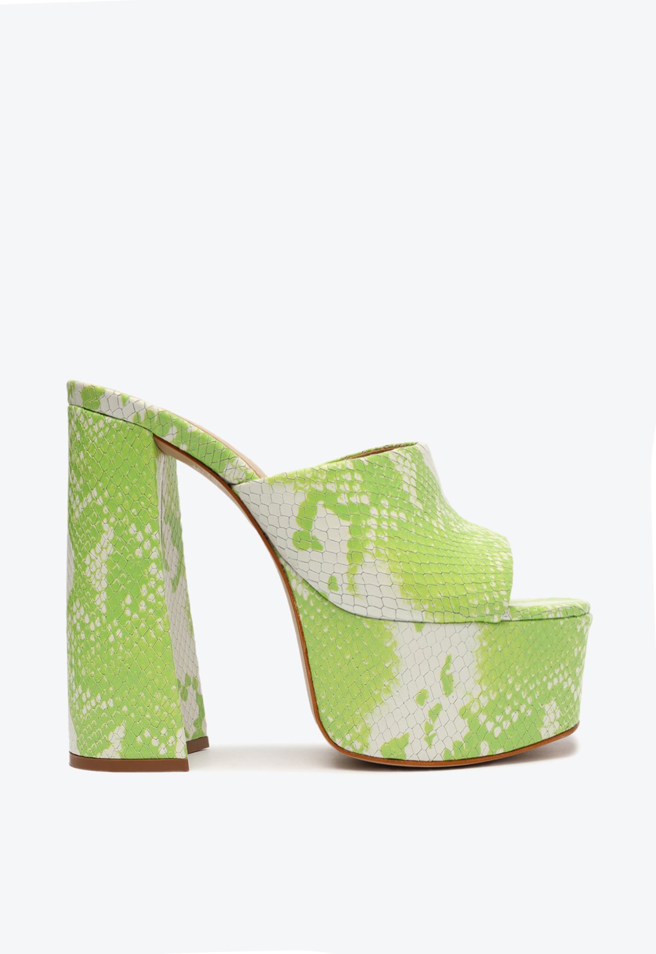 Tamanco Salto Alto Couro Verde | Schutz