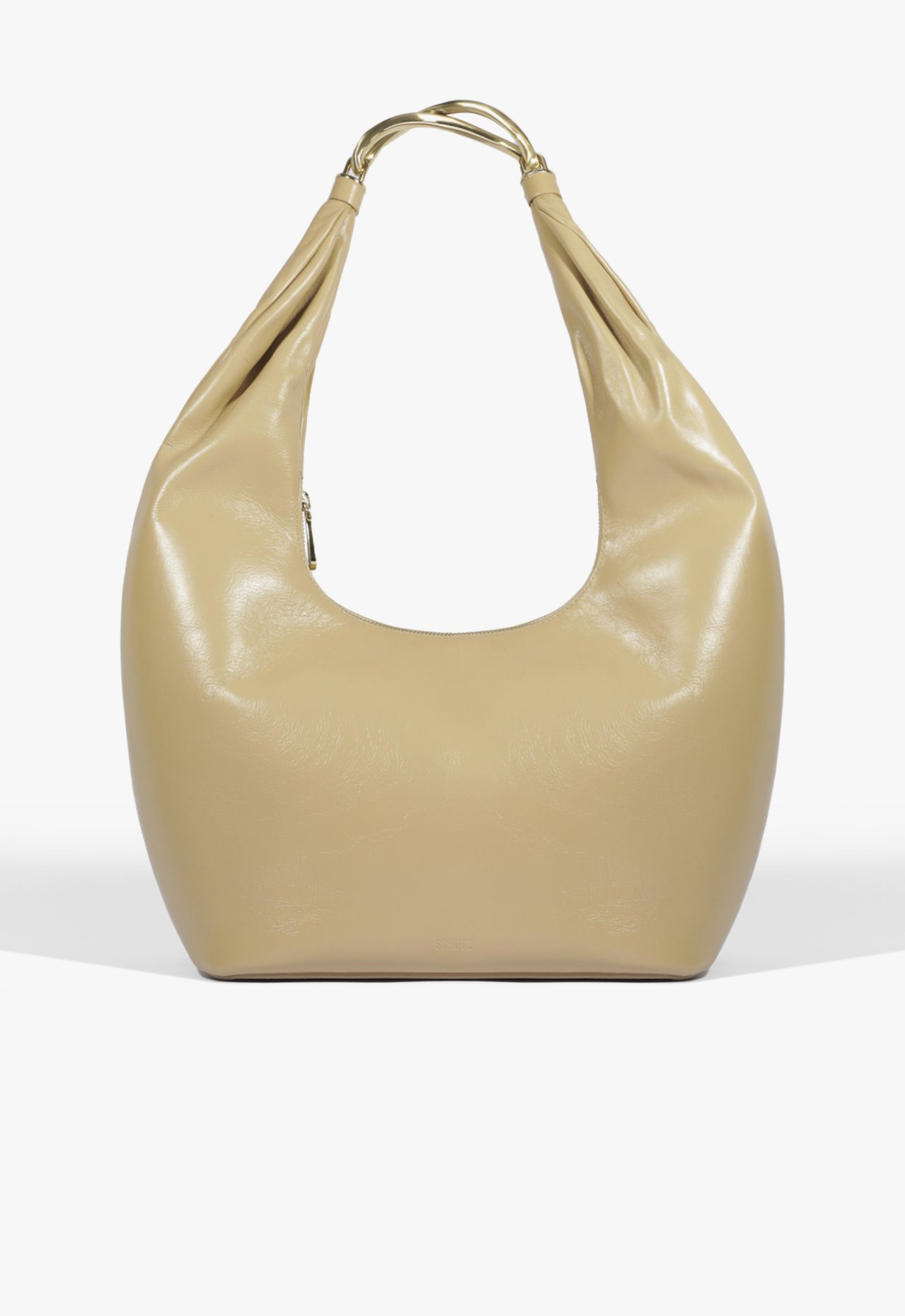Vista 2 Bolsa Maxi Hobo Couro Metal Bege | Schutz Schutz BR Unissex Schutz BR Unissex