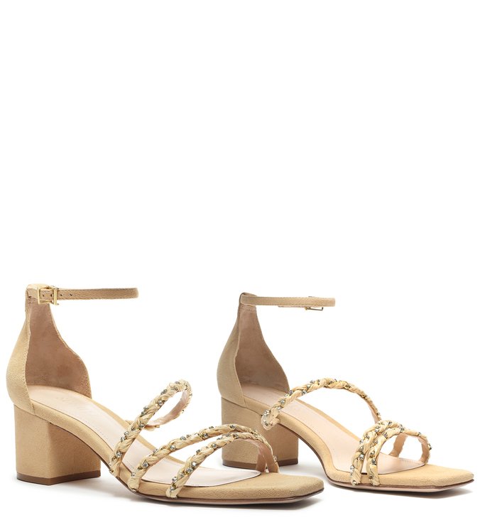 Sandália Block Heel Glam Ráfia Natural Sandália Block Heel Glam Ráfia Natural