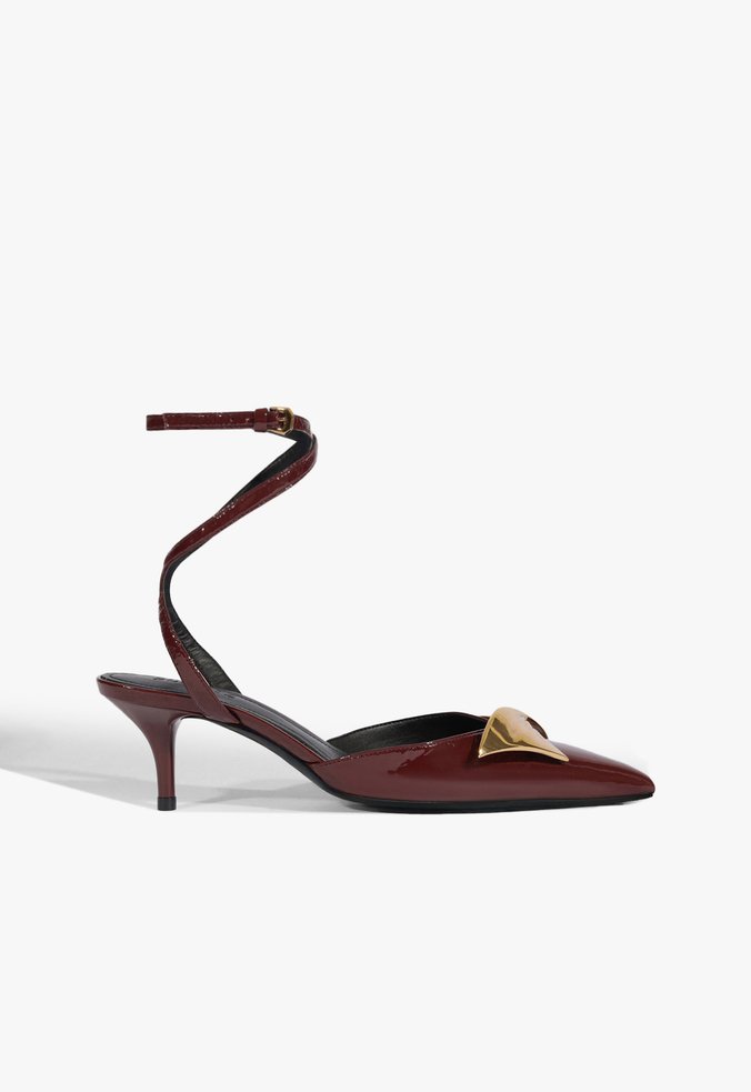 Mule Pump Kay Couro Vermelho