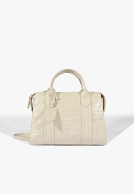 Bolsa Bowling Nay Croco Branca