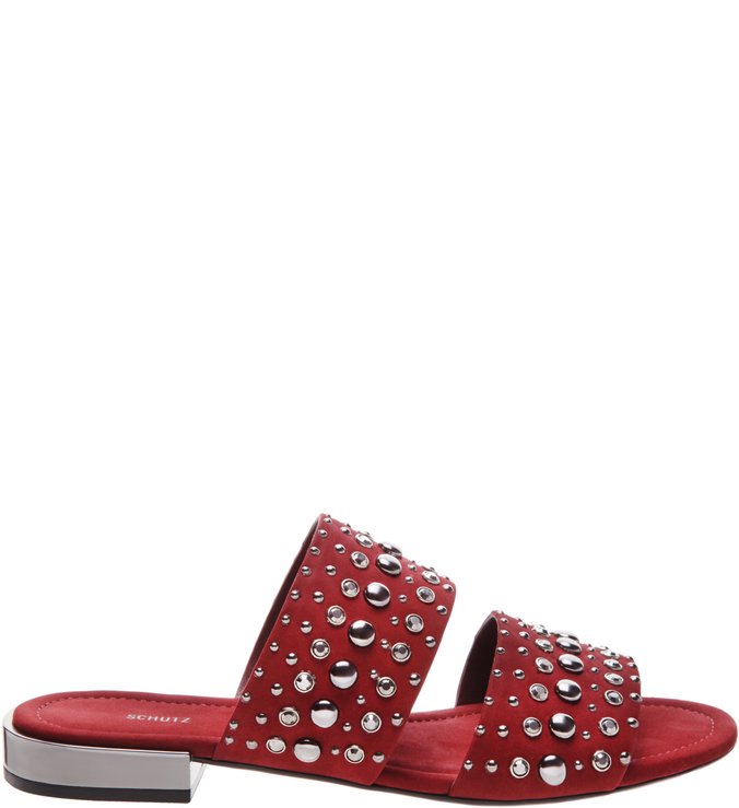 Rasteira Slide Studs Red Rasteira Slide Studs Red