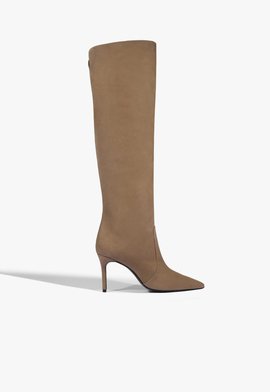 Bota Dressy Cano Longo Camurça Cinza