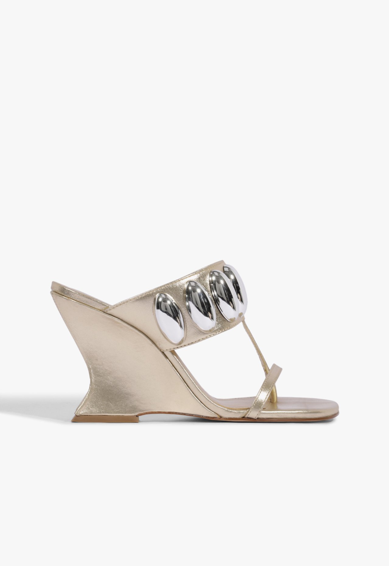 Sandália Anabela Couro Glam Dourada | Schutz