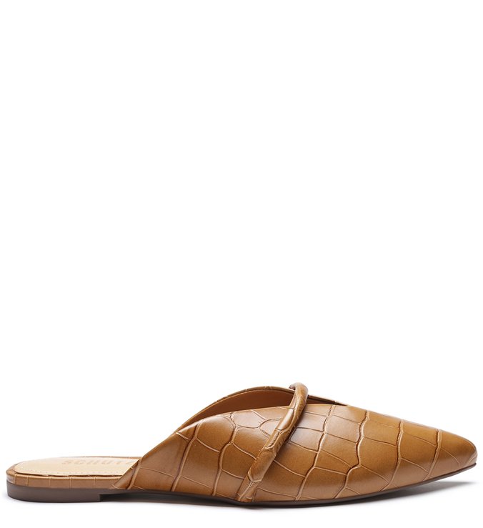 FLAT MULE CROCO BROWN