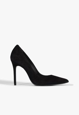 Sapato Scarpin Salto Fino Nobuck Preto