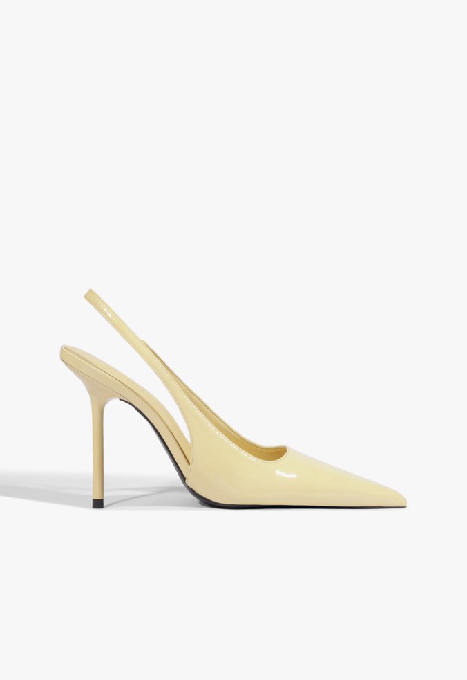 Scarpin Slingback Lucy Couro Amarelo
