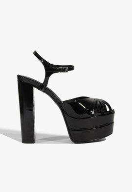 Sandália Meia Pata Verniz Preta