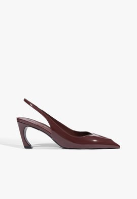 Scarpin Slingback Scarlet Couro Vinho