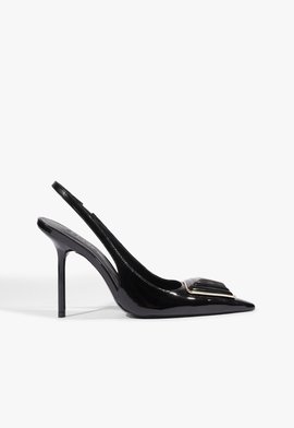 Scarpin Slingback Bellora Couro Preta