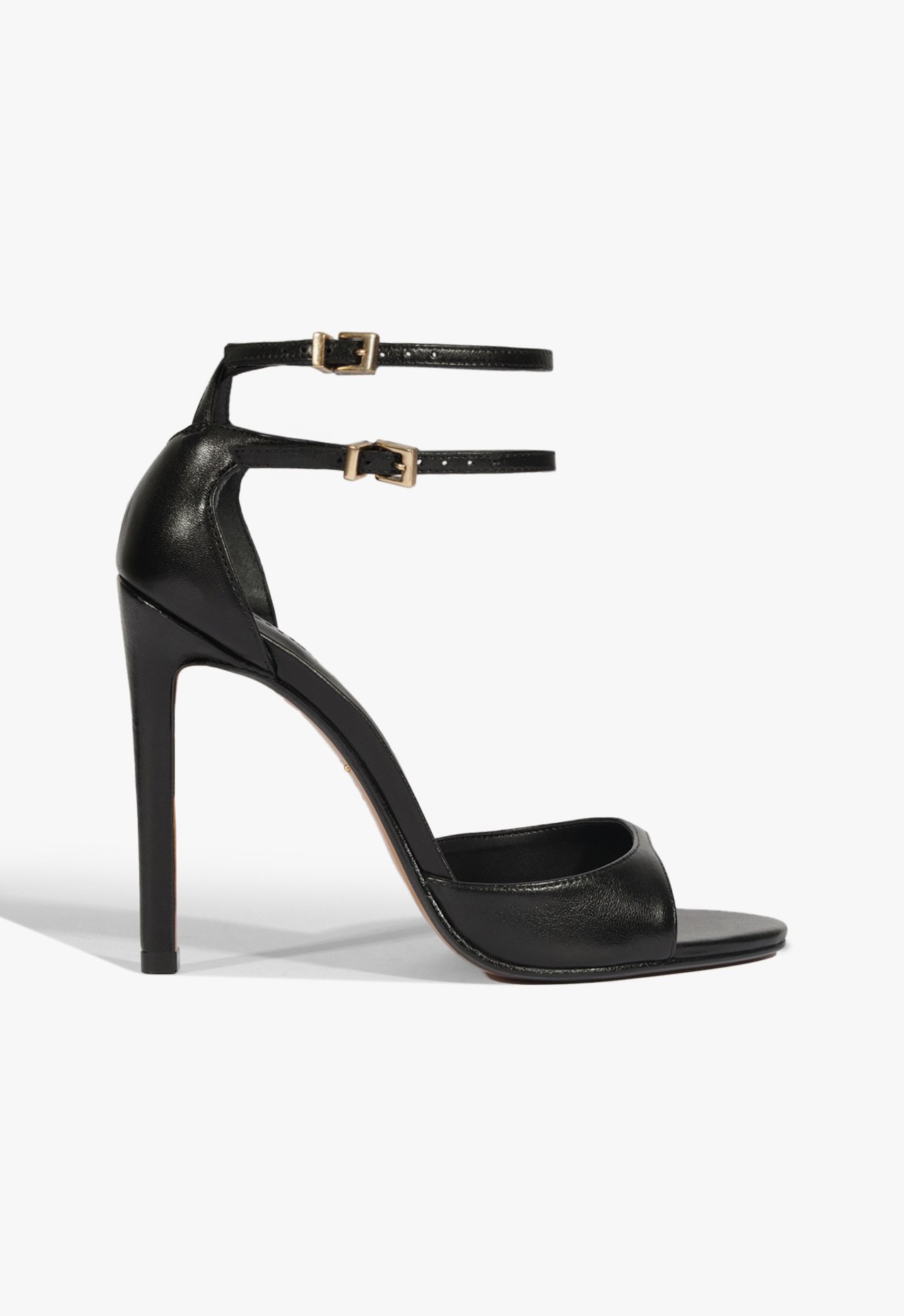 Sandália Sue Salto Alto Fino Couro Preta | Schutz