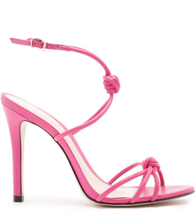 Sandália de Salto Fino Couro Rosa