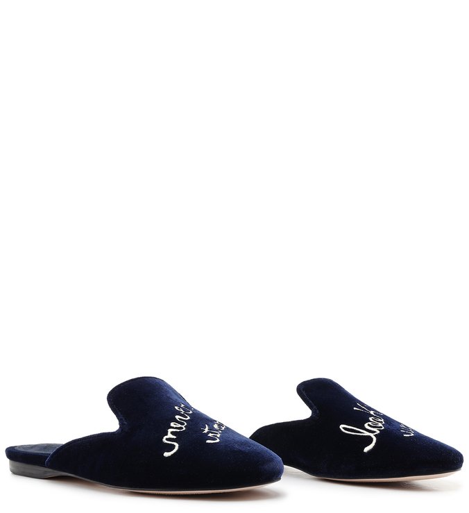 Homewear Flat Mule Sofi Velvet Sailfish Homewear Flat Mule Sofi Velvet Sailfish