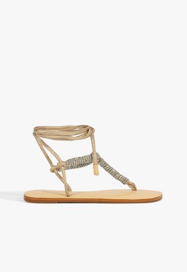 Sandália Rasteira Bege