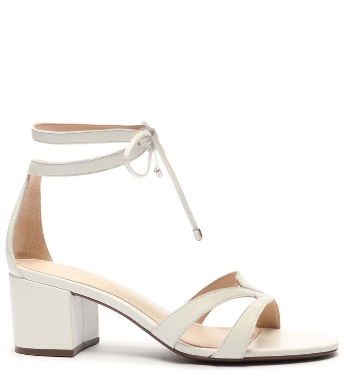 Sandália Block Heel Minimal Pop White