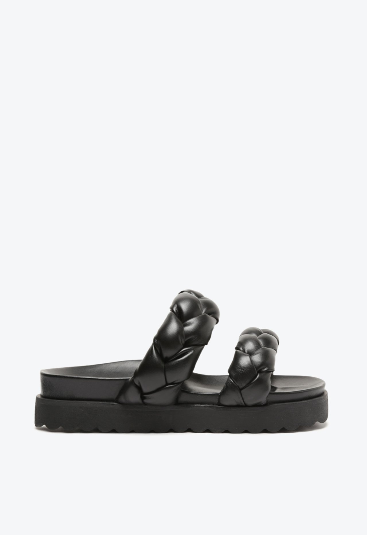 Sandália Papete Flatform Trança Preta | Schutz