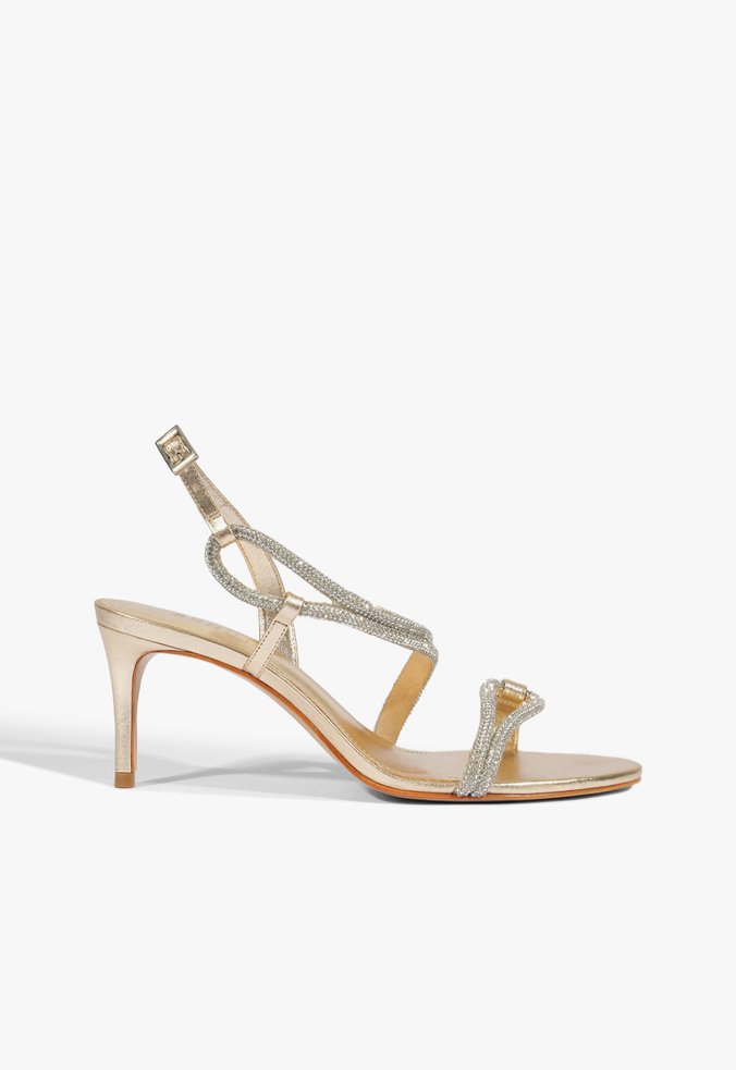 Sandlália Glam Couro Dourada