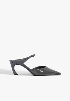 Mule Laurie Couro Cinza