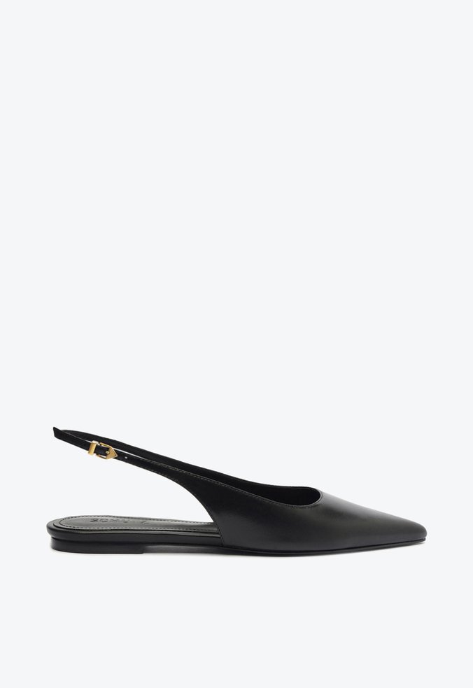Sapatilha Slingback Alura Couro Preto