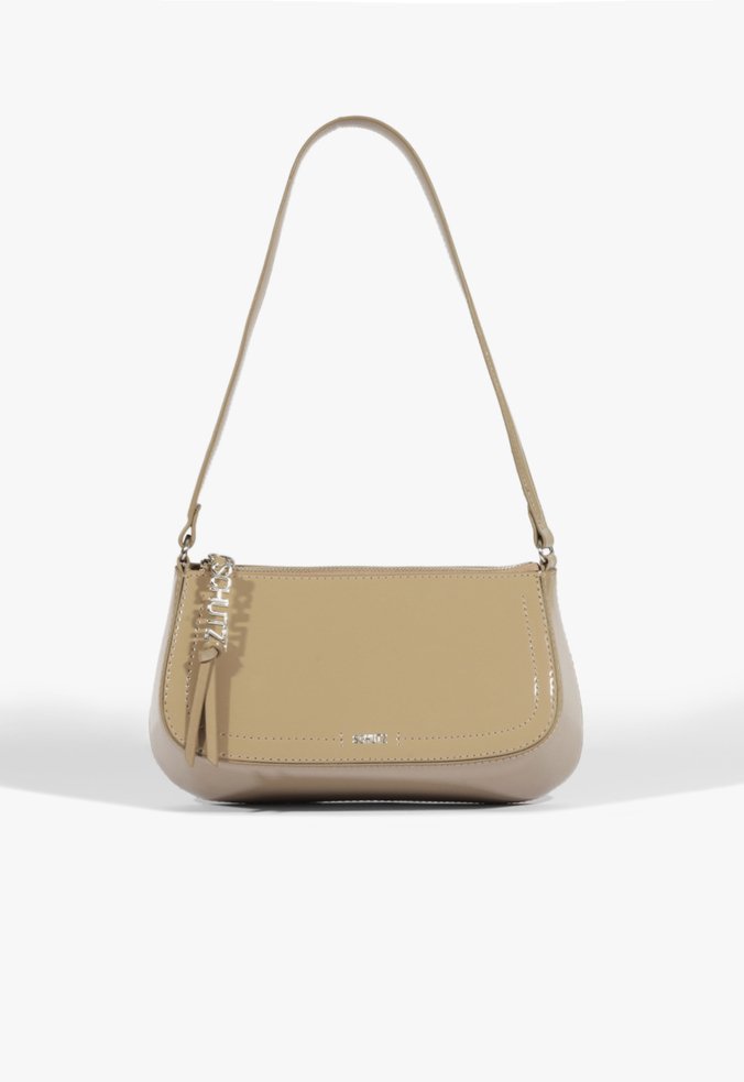 Bolsa Maxi Tina Verniz Bege