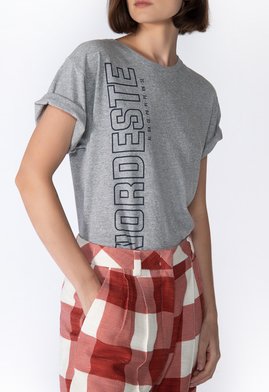 Camiseta Manga Curta Cinza