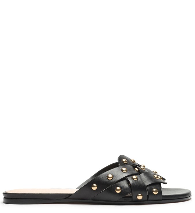 Sandália Flat Trama Studs Black Sandália Flat Trama Studs Black