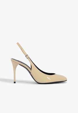 Slingback Verniz Bege