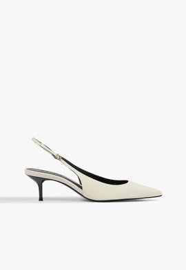 Scarpin Slingback Verniz Branco