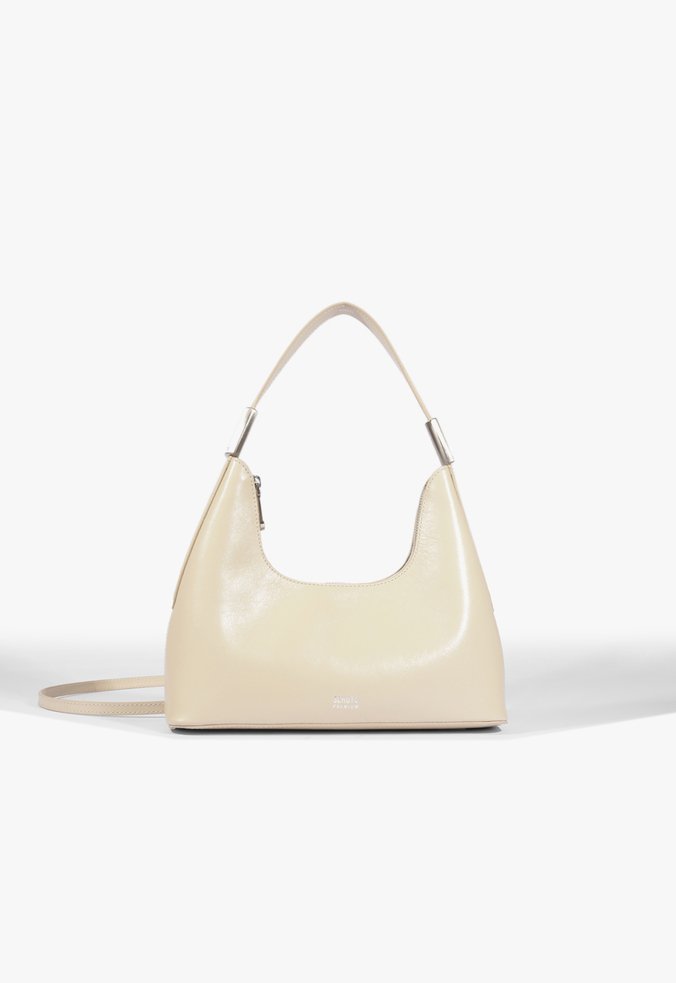 Bolsa Mini Hobo Tiracolo Couro Branca