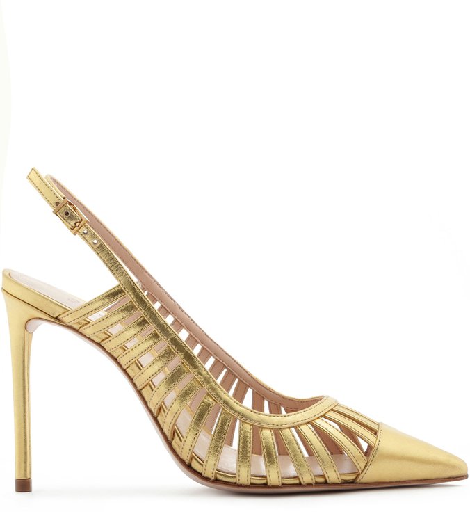 Scarpin Slingback Cut-Out Gold Scarpin Slingback Cut-Out Gold